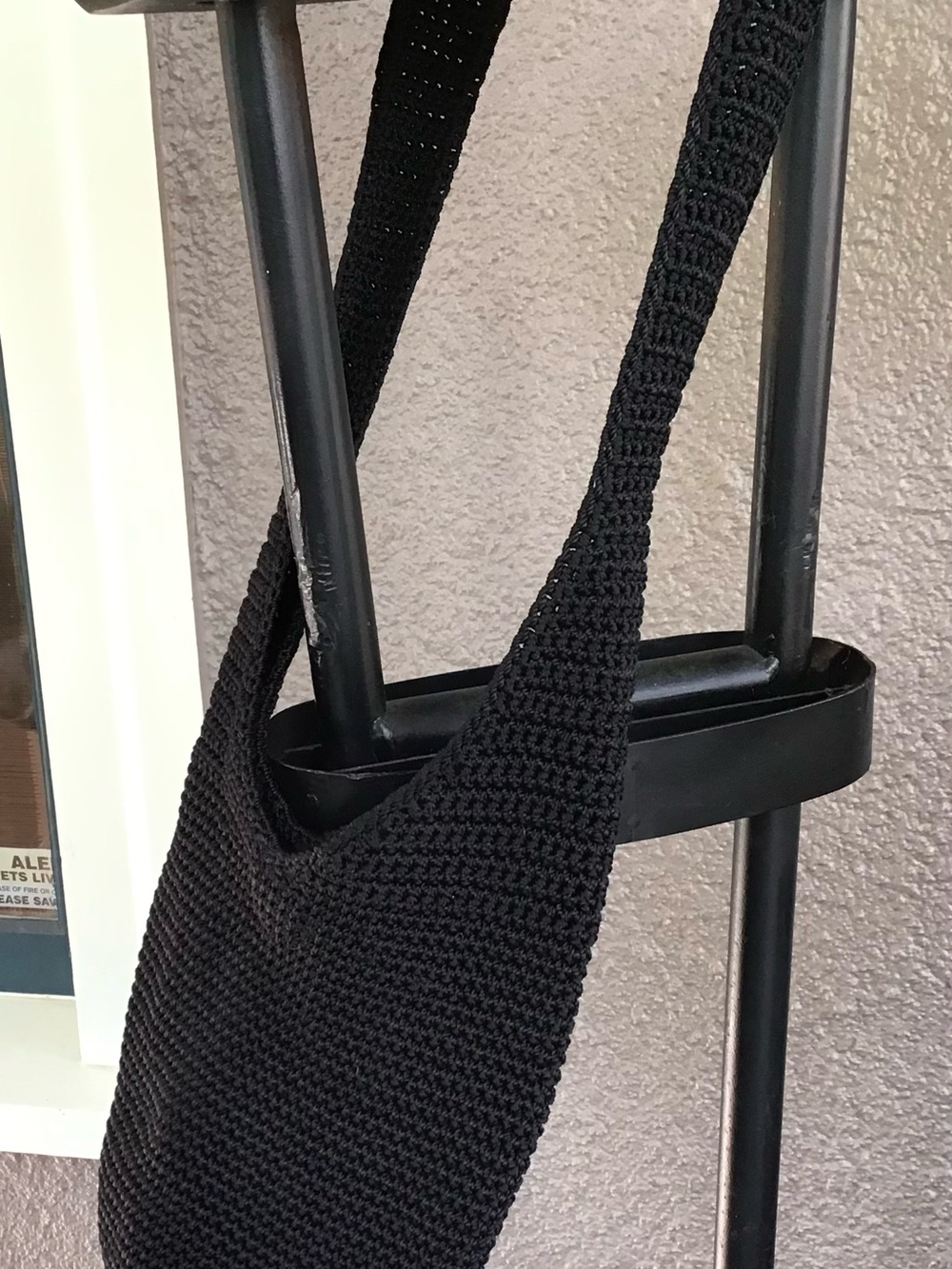 The Sak Black Crocheted hobo shoulder bag